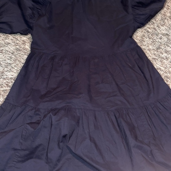 Sundry Evereve The Anywhere Dress Size M Black Tiered Puff Sleeves Pockets - Picture 8 of 8
